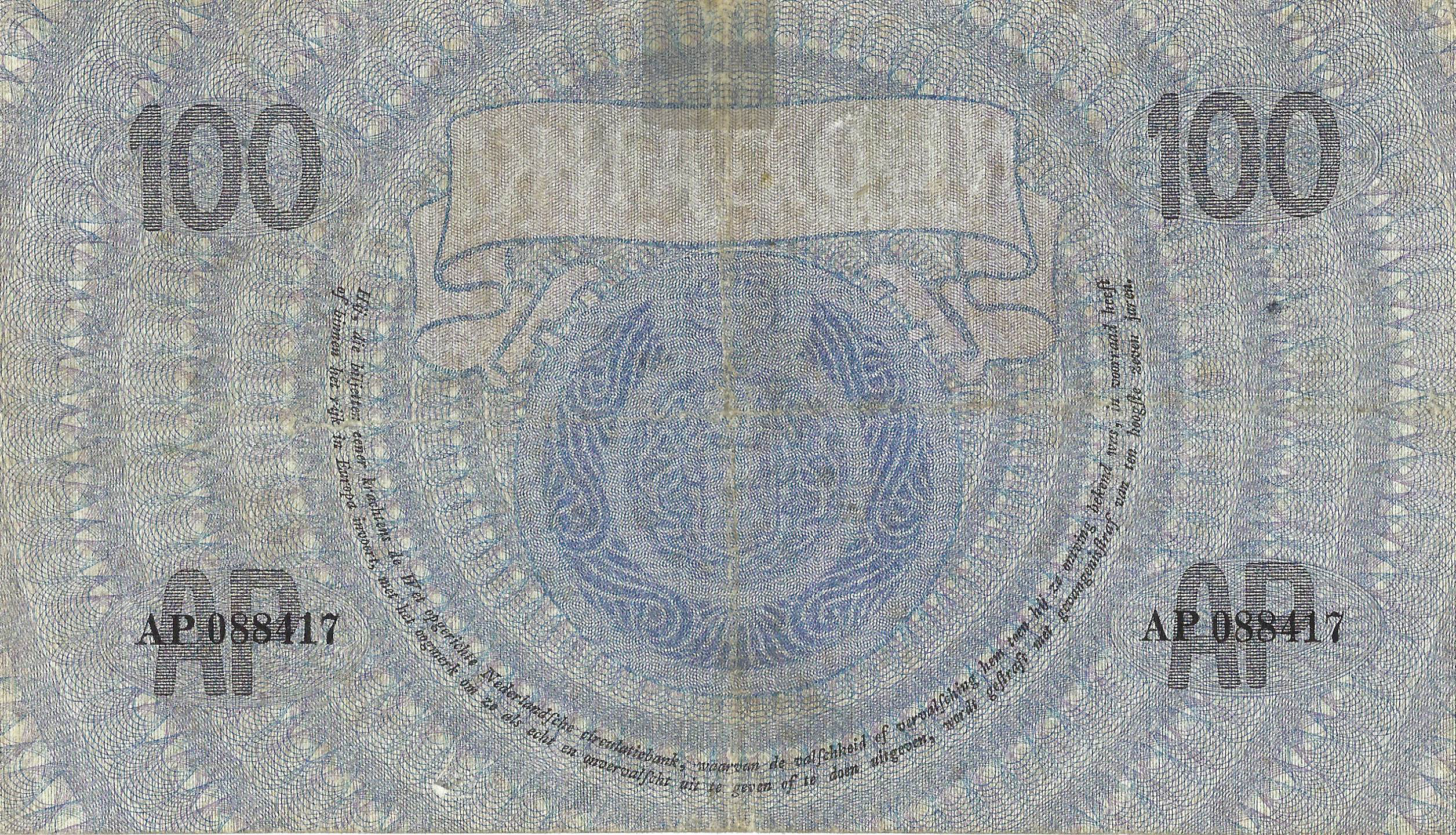 Bankbiljet 100 gulden 1921 Grietje Seel Fraai