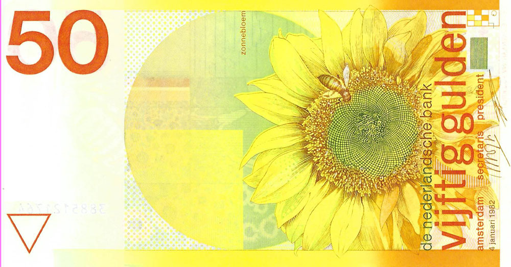 Bankbiljet 50 gulden 1982 Zonnebloem Prachtig