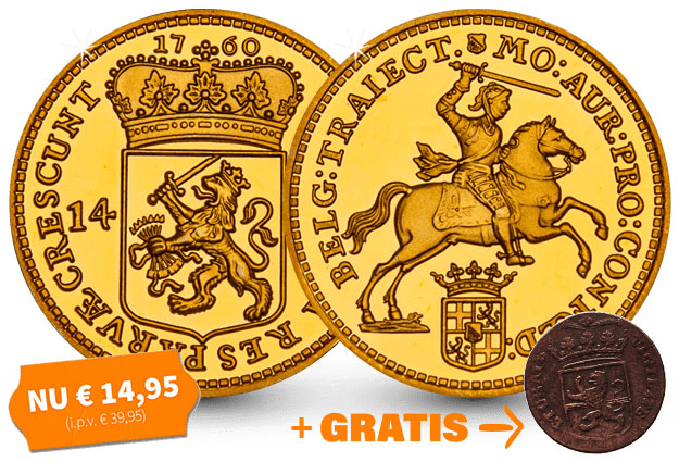 Officiële Herslag 14 Gulden Gouden Rijder 1760