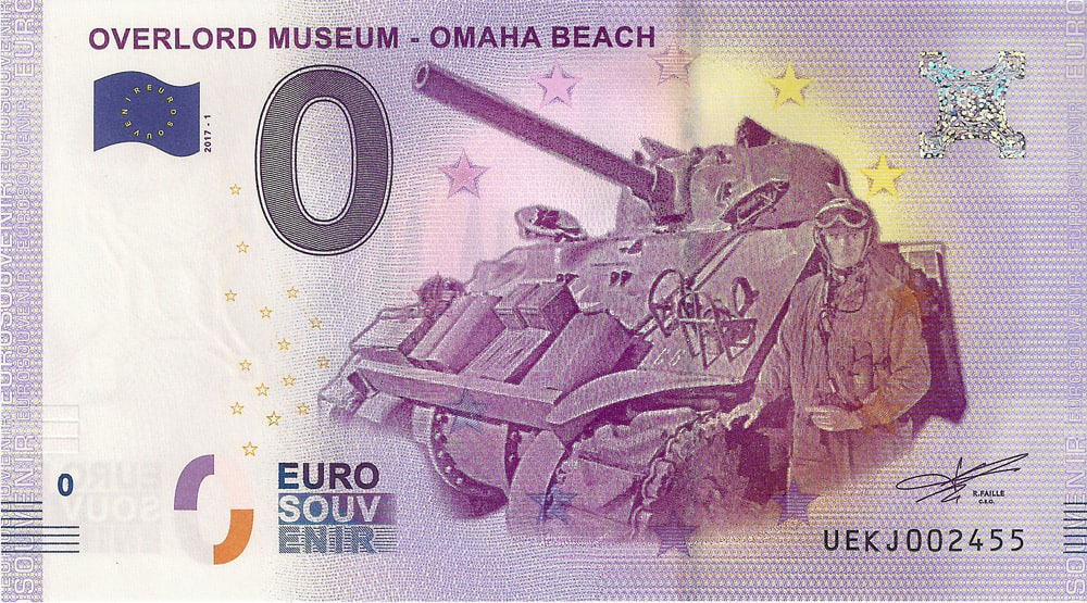 0 euro biljet Frankrijk 2017 - Overlord Museum-Omaha Beach