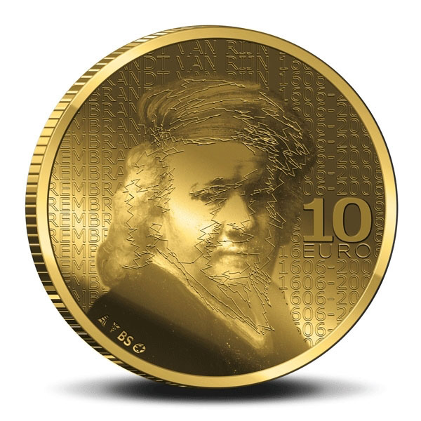 Onze wereldberoemde schilder Rembrandt van Rijn op de 10 euro 2006