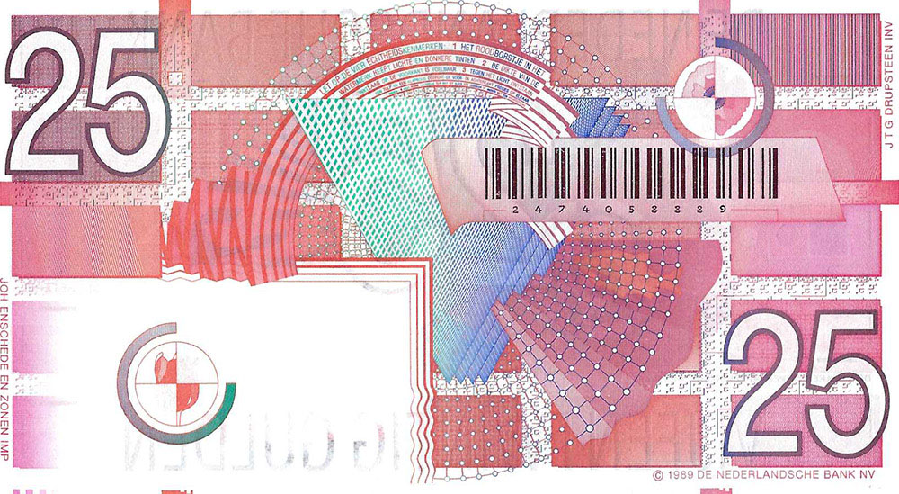 Bankbiljet 25 gulden 1989 'Roodborstje' UNC