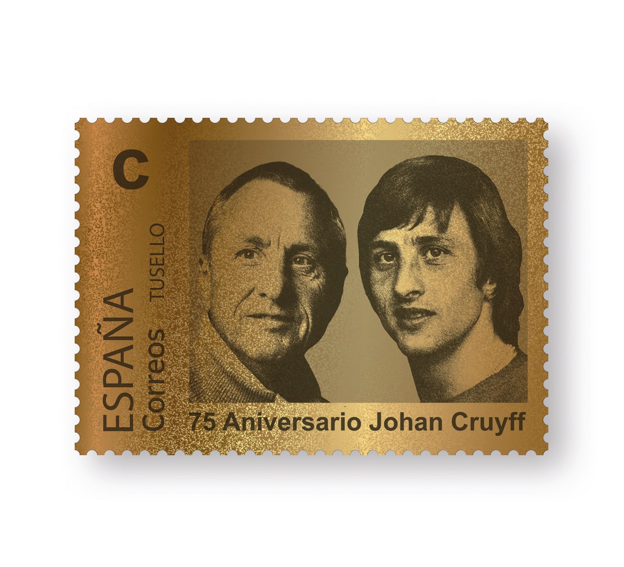 Gouden postzegel set 75 jaar Johan Cruijff – El Salvador 